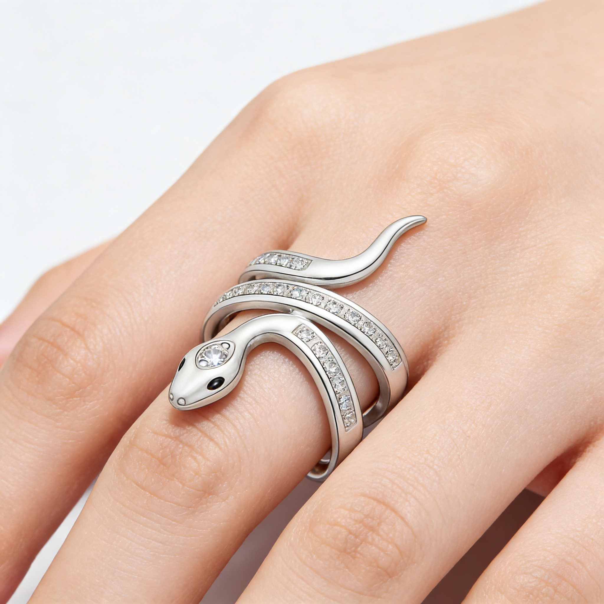 Bague Zircon Platine - Tendance - Taille 58