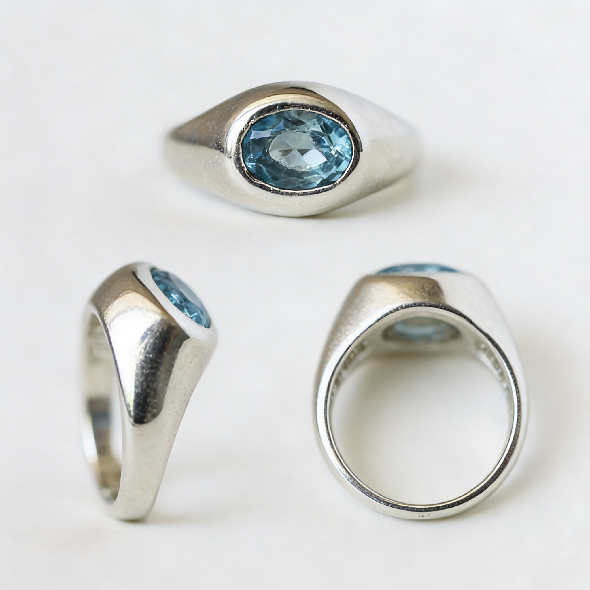 Bague Topaze Vermeil - Vintage - Taille 48