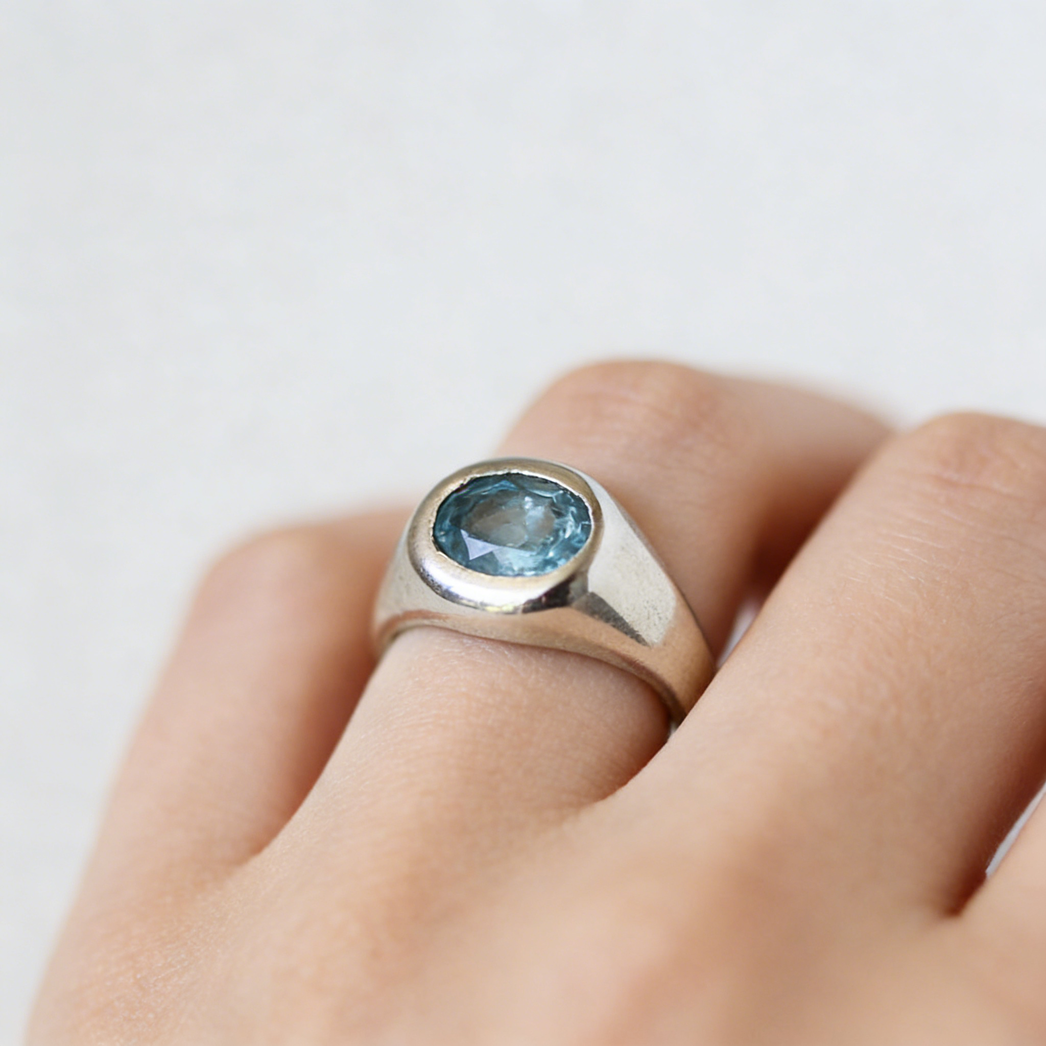 Bague Topaze Vermeil - Vintage - Taille 48